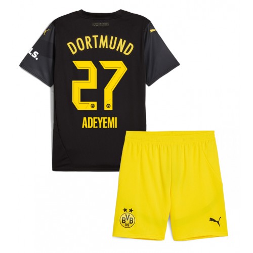 Otroški Nogometni dresi Borussia Dortmund Karim Adeyemi #27 Gostujoči 2024-25 Kratek Rokav (+ Kratke hlače)